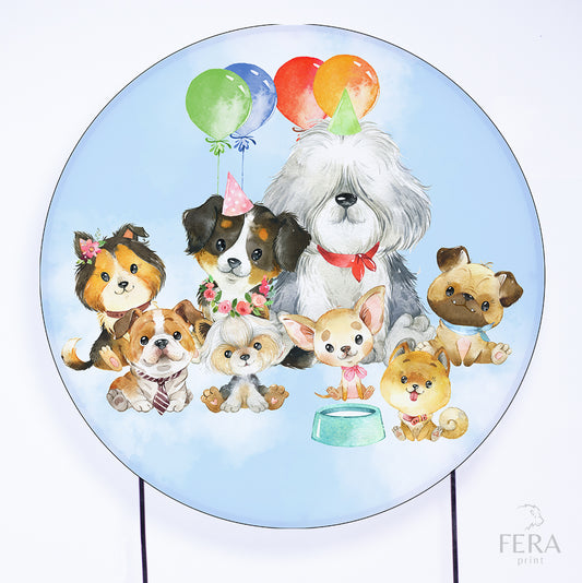 Painel Redondo Cachorro Sublimado