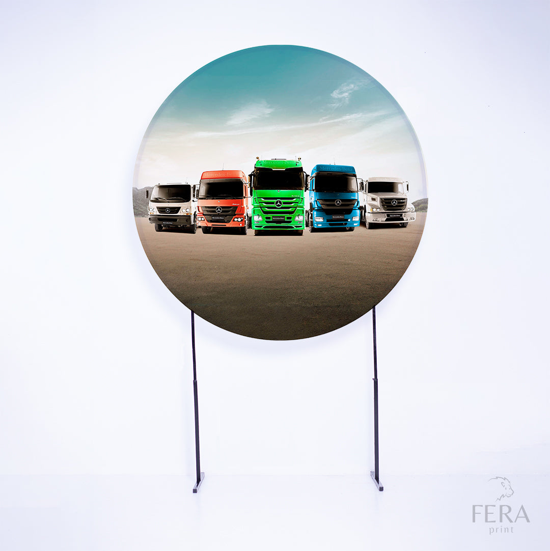 Painel Redondo Caminhãos Sublimado