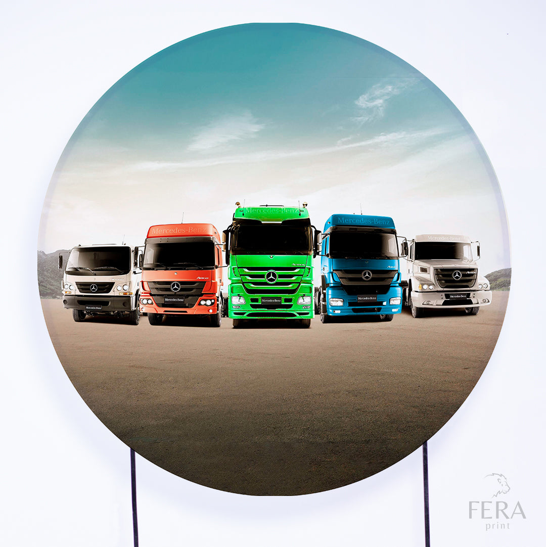 Painel Redondo Caminhãos Sublimado