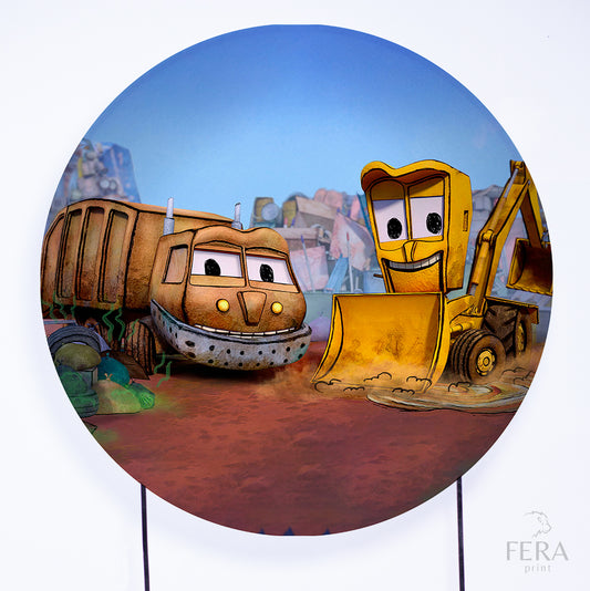 Painel Redondo Caminhãos Sublimado