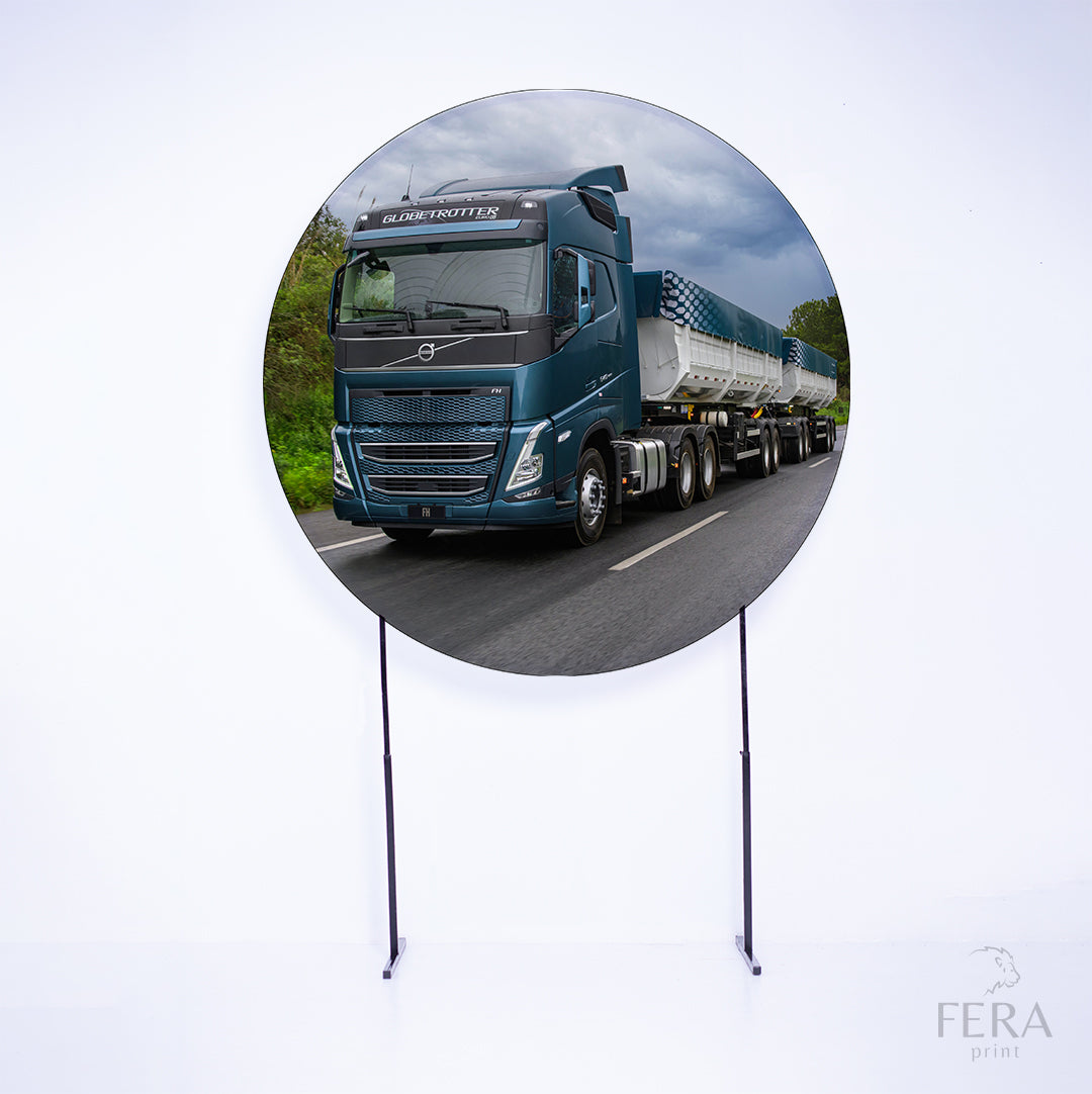 Painel Redondo Caminhãos Sublimado