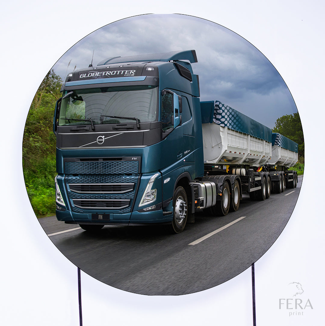 Painel Redondo Caminhãos Sublimado