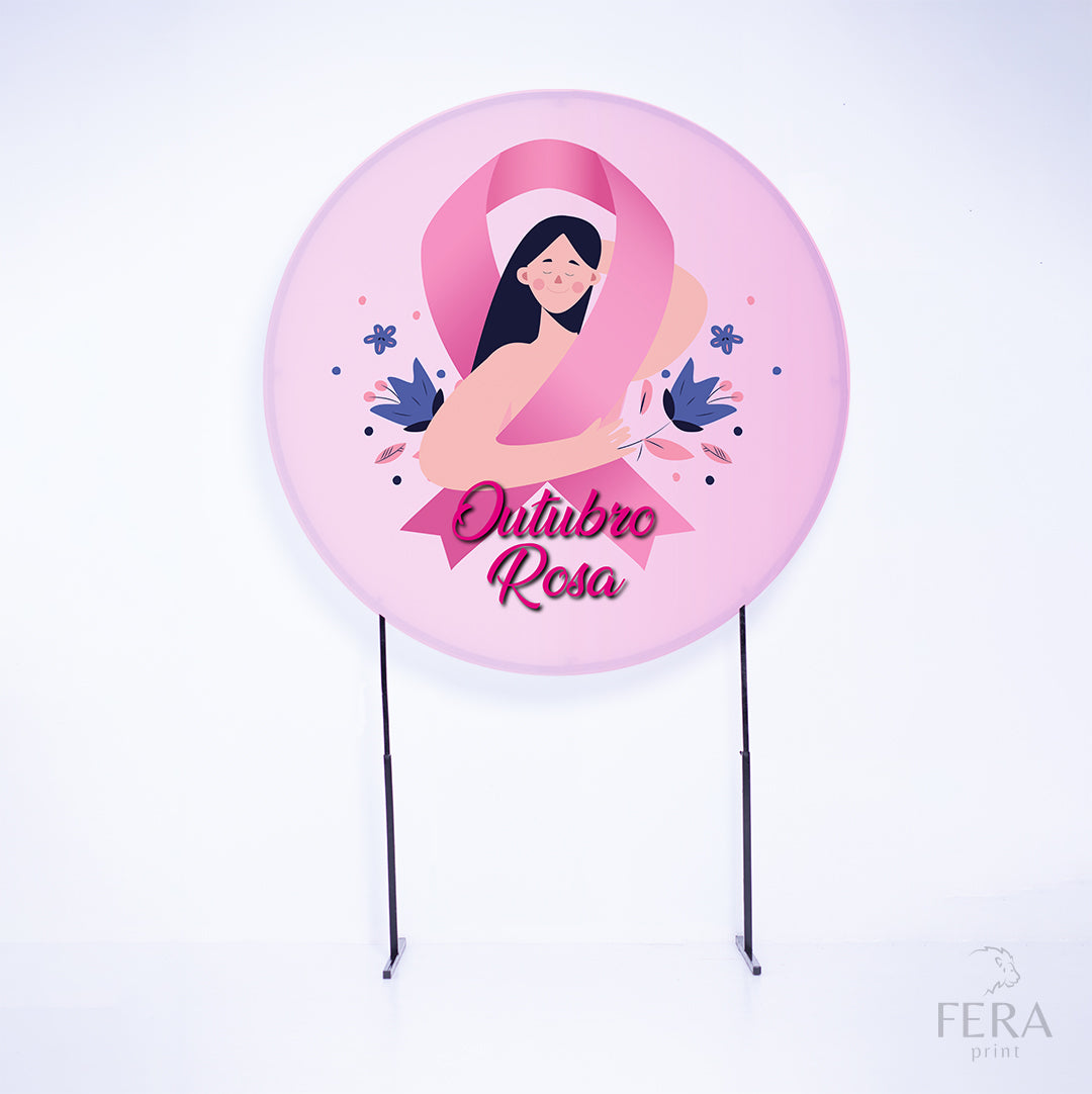 Painel Redondo Outubro Rosa Sublimado