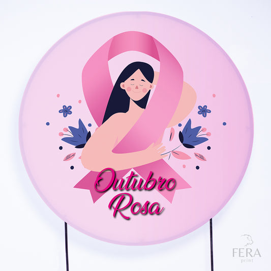 Painel Redondo Outubro Rosa Sublimado
