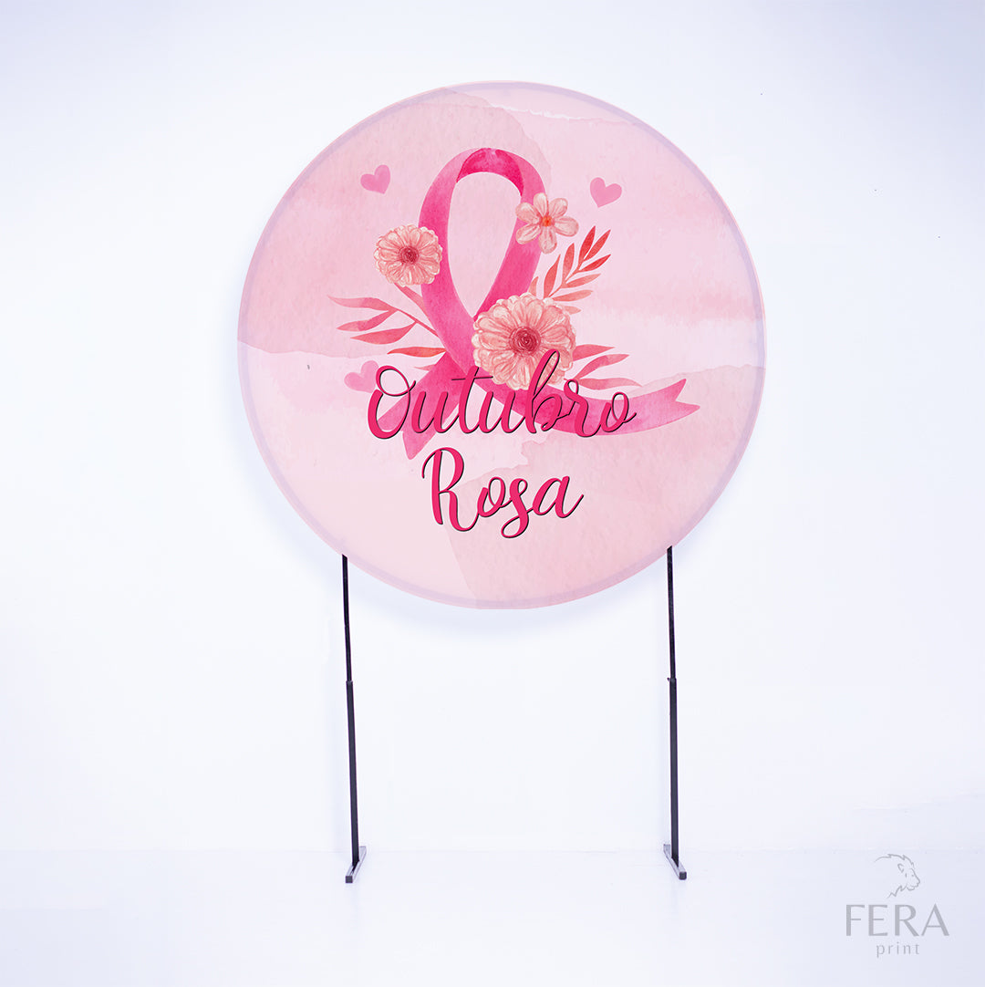 Painel Redondo Outubro Rosa Sublimado