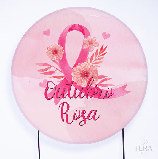 Painel Redondo Outubro Rosa Sublimado