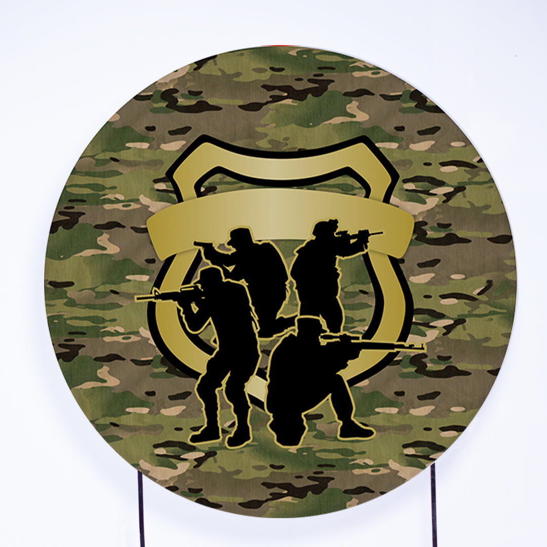 Painel Redondo Camuflado Sublimado