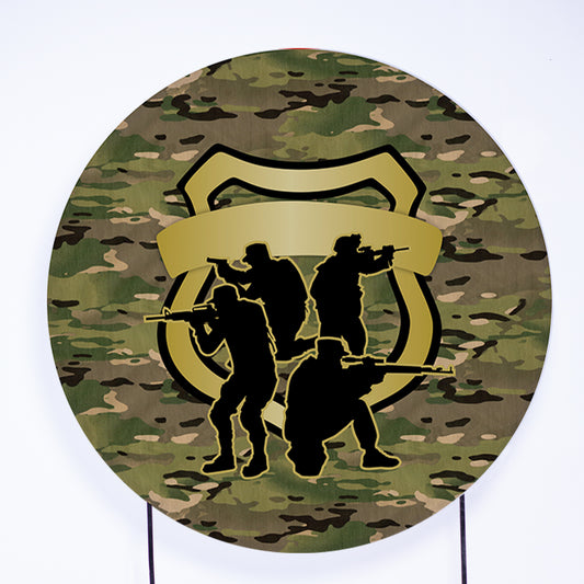 Painel Redondo Camuflado Sublimado