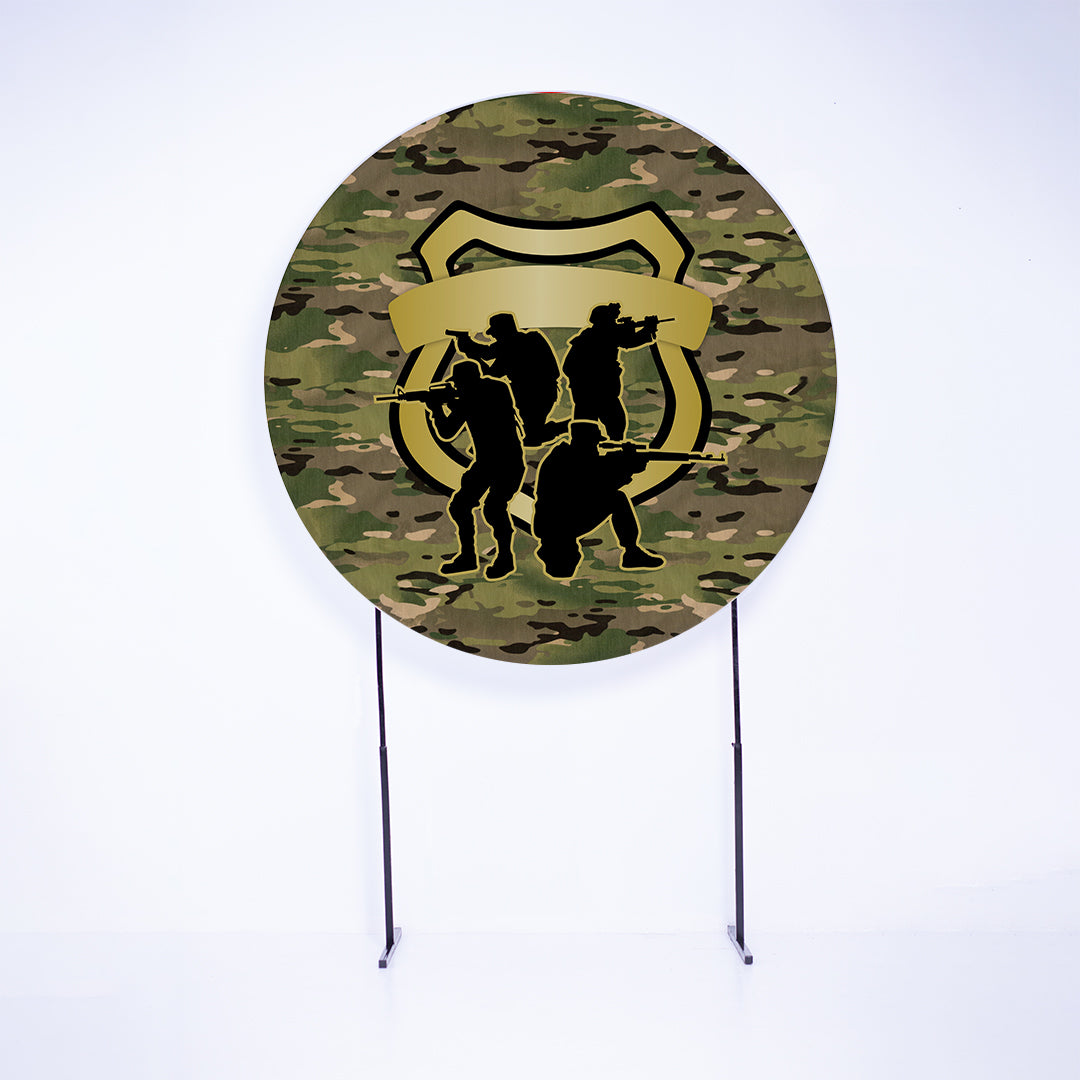 Painel Redondo Camuflado Sublimado