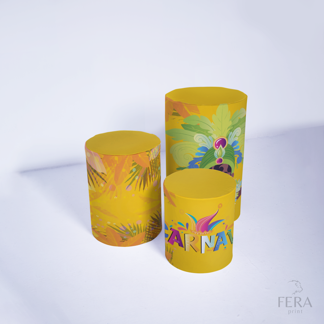 Kit Capa Cilindros + Capa Painel Carnaval Amarelo Sublimado