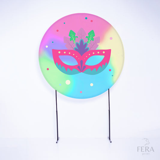 Painel Redondo Carnaval Colorido Sublimado