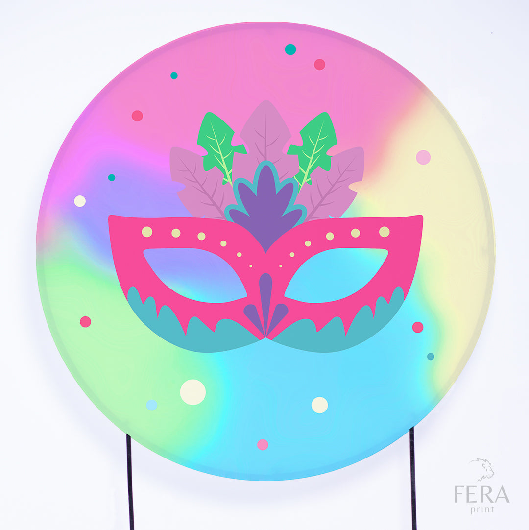 Painel Redondo Carnaval Colorido Sublimado