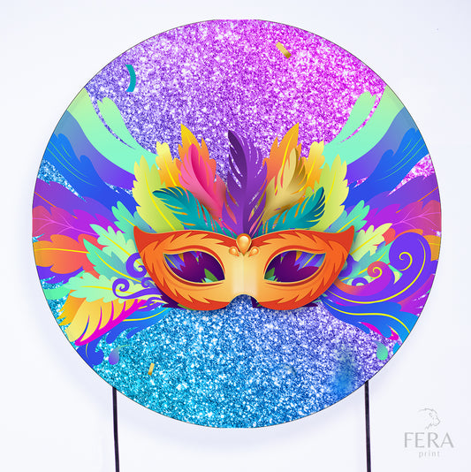 Painel Redondo Carnaval Colorido Sublimado