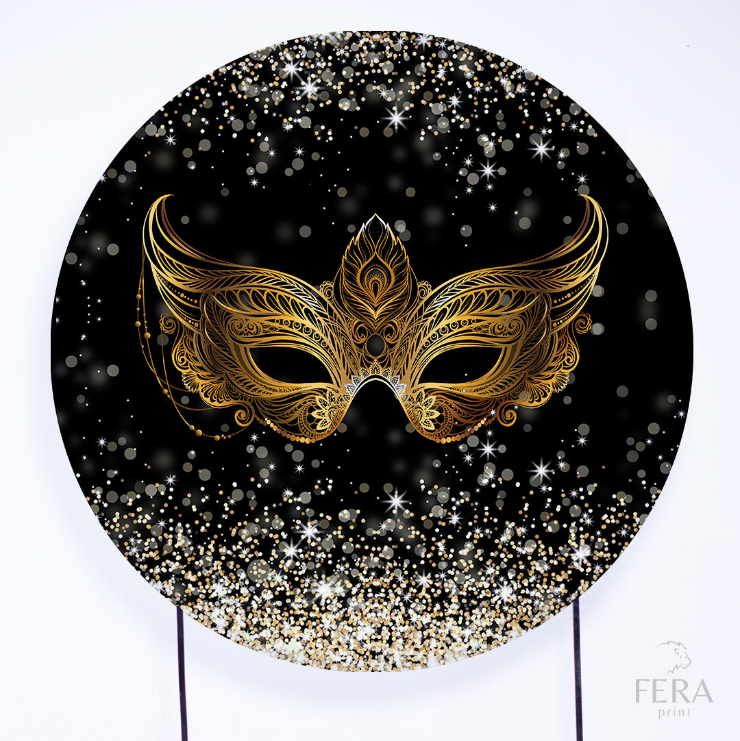 Painel Redondo Carnaval Máscara Sublimado