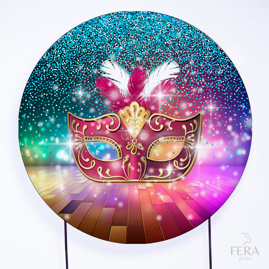 Painel Redondo Carnaval Colorido Sublimado