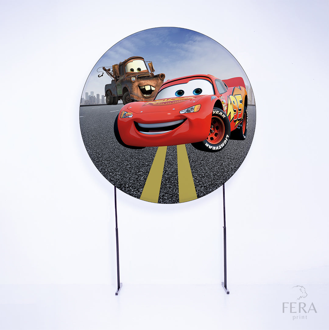 Painel Redondo Carros Sublimado