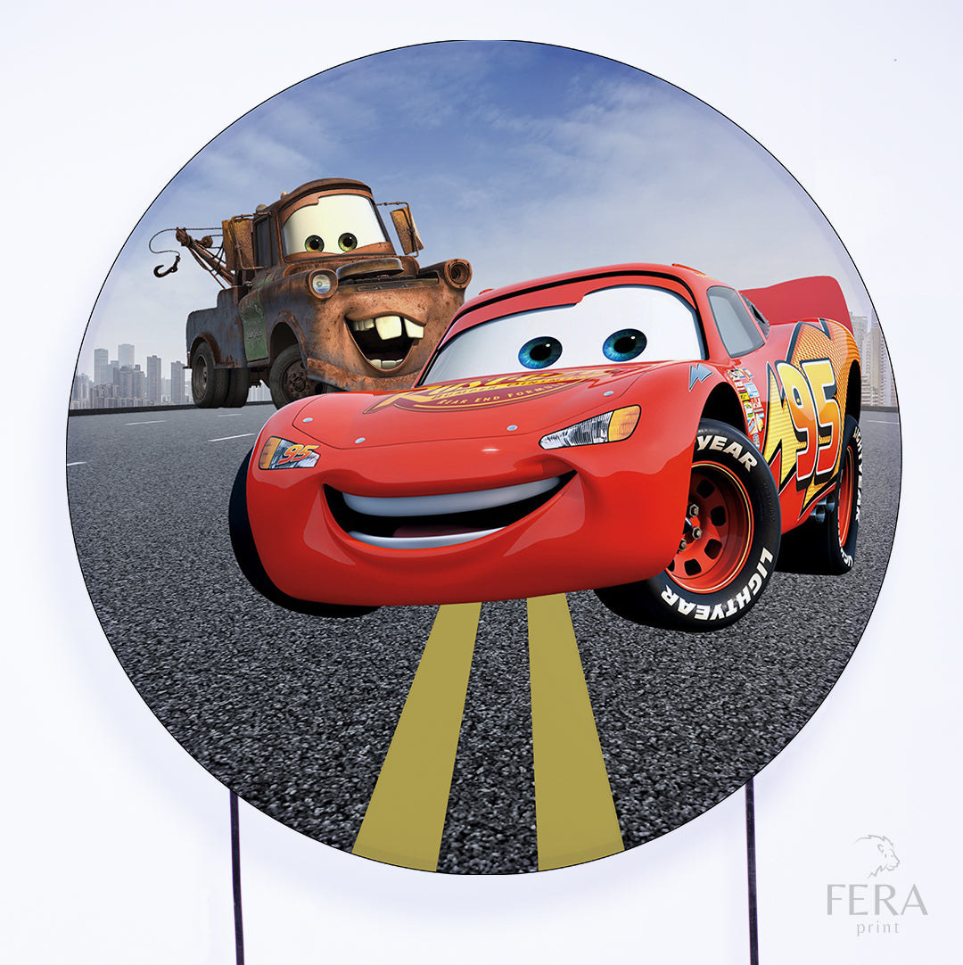 Painel Redondo Carros Sublimado