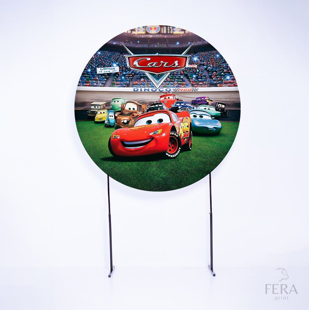 Painel Redondo Carros Sublimado