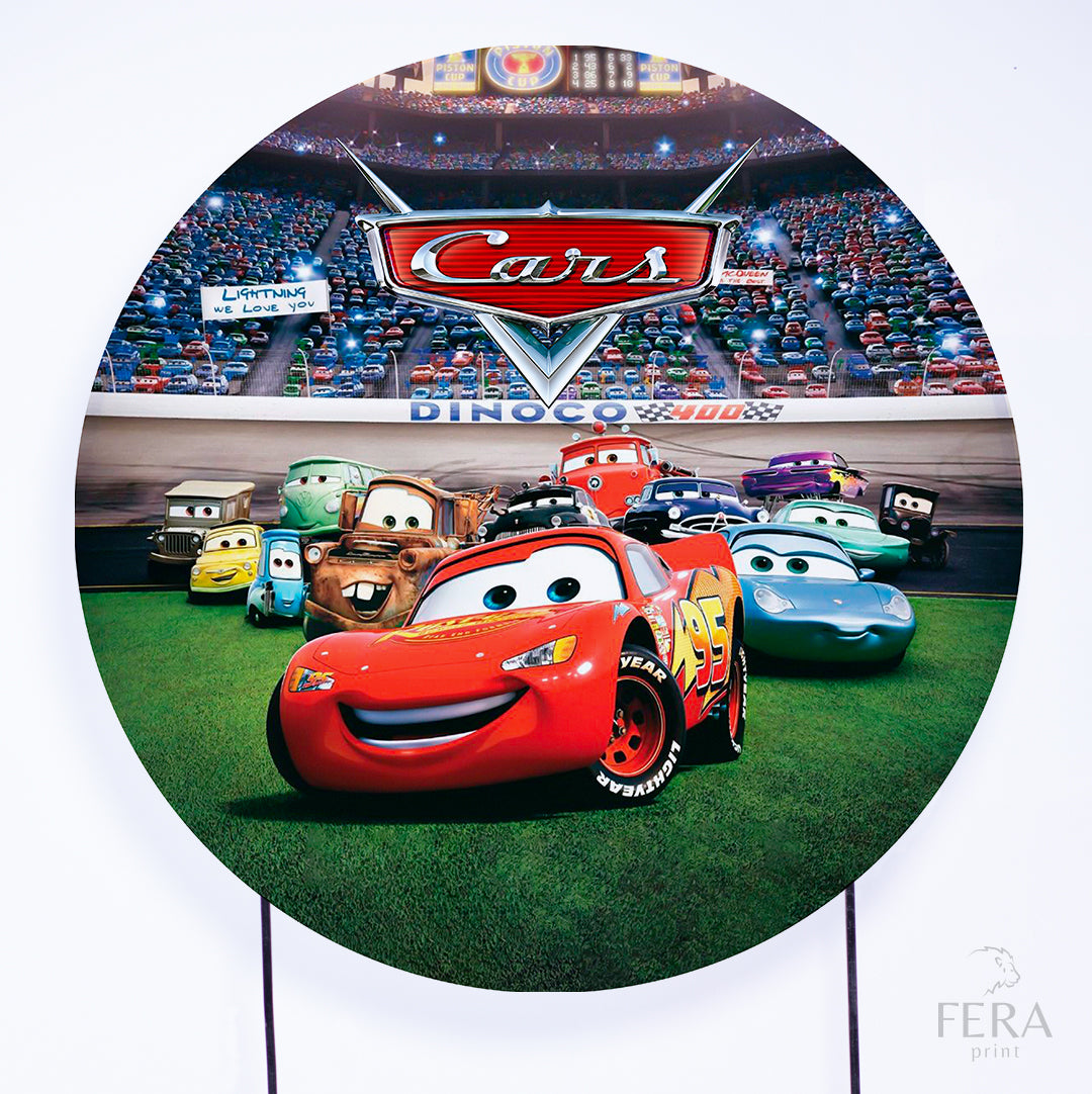 Painel Redondo Carros Sublimado