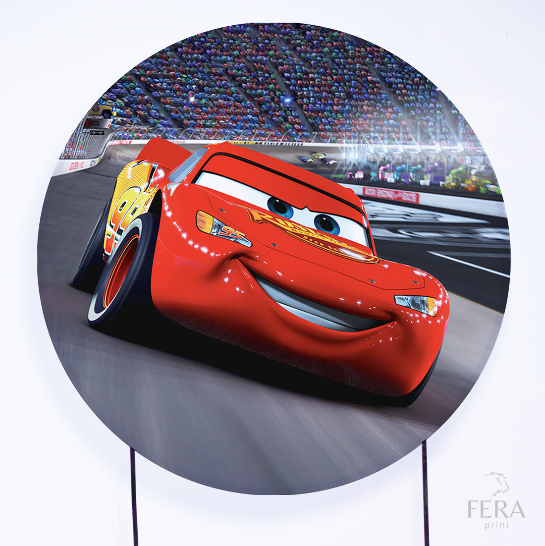 Painel Redondo Carros Sublimado