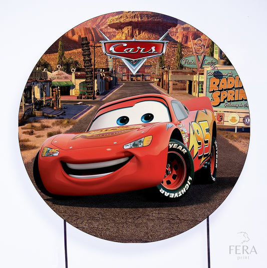 Painel Redondo Carros Sublimado