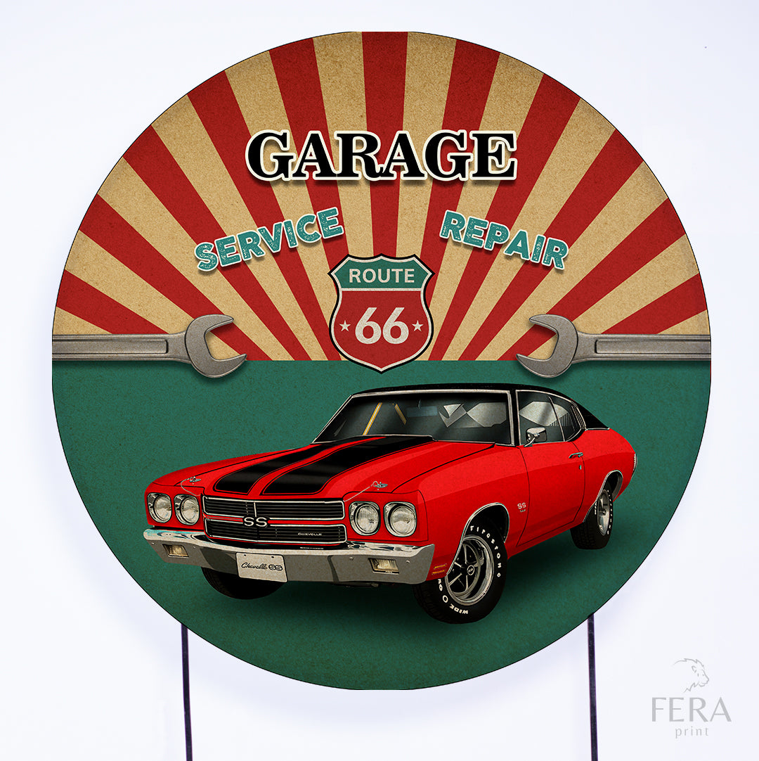 Painel Redondo Carro Clássico Sublimado