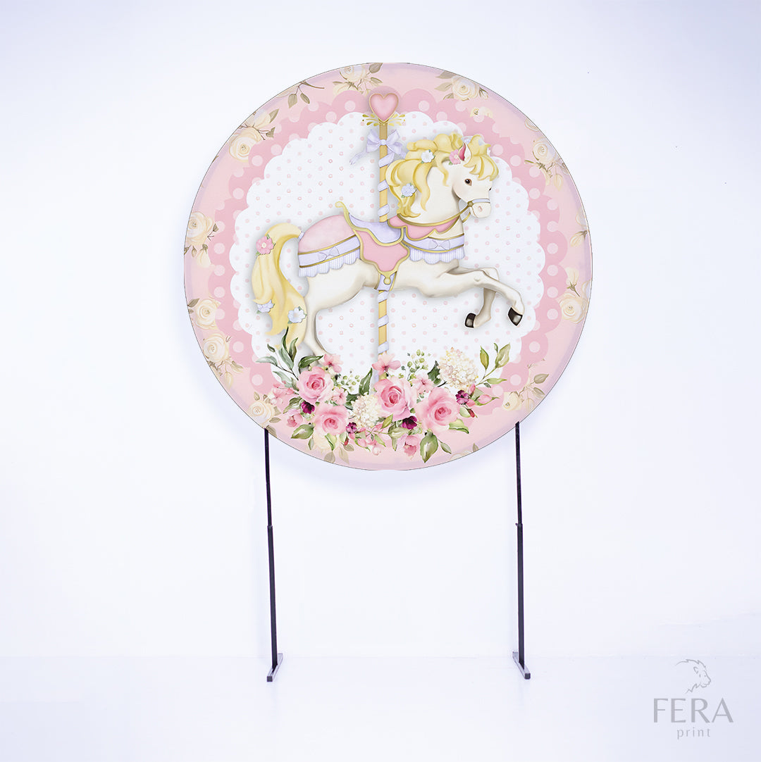 Painel Redondo Carrossel Sublimado