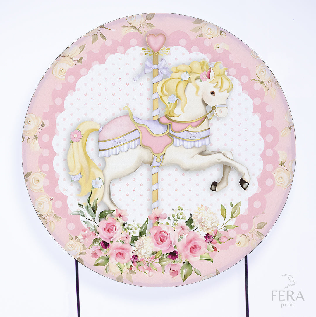 Painel Redondo Carrossel Sublimado