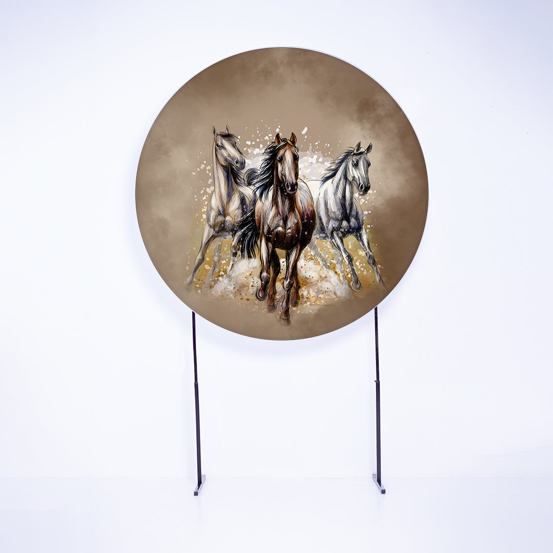 Painel Redondo Cavalo Sublimado