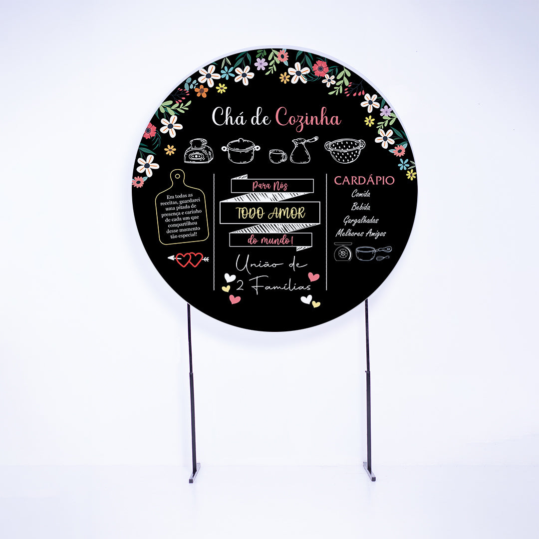 Painel Redondo Chá de Casa Nova Sublimado