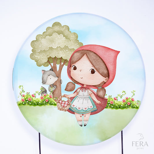 Painel Redondo Chapeuzinho Vermelho Sublimado