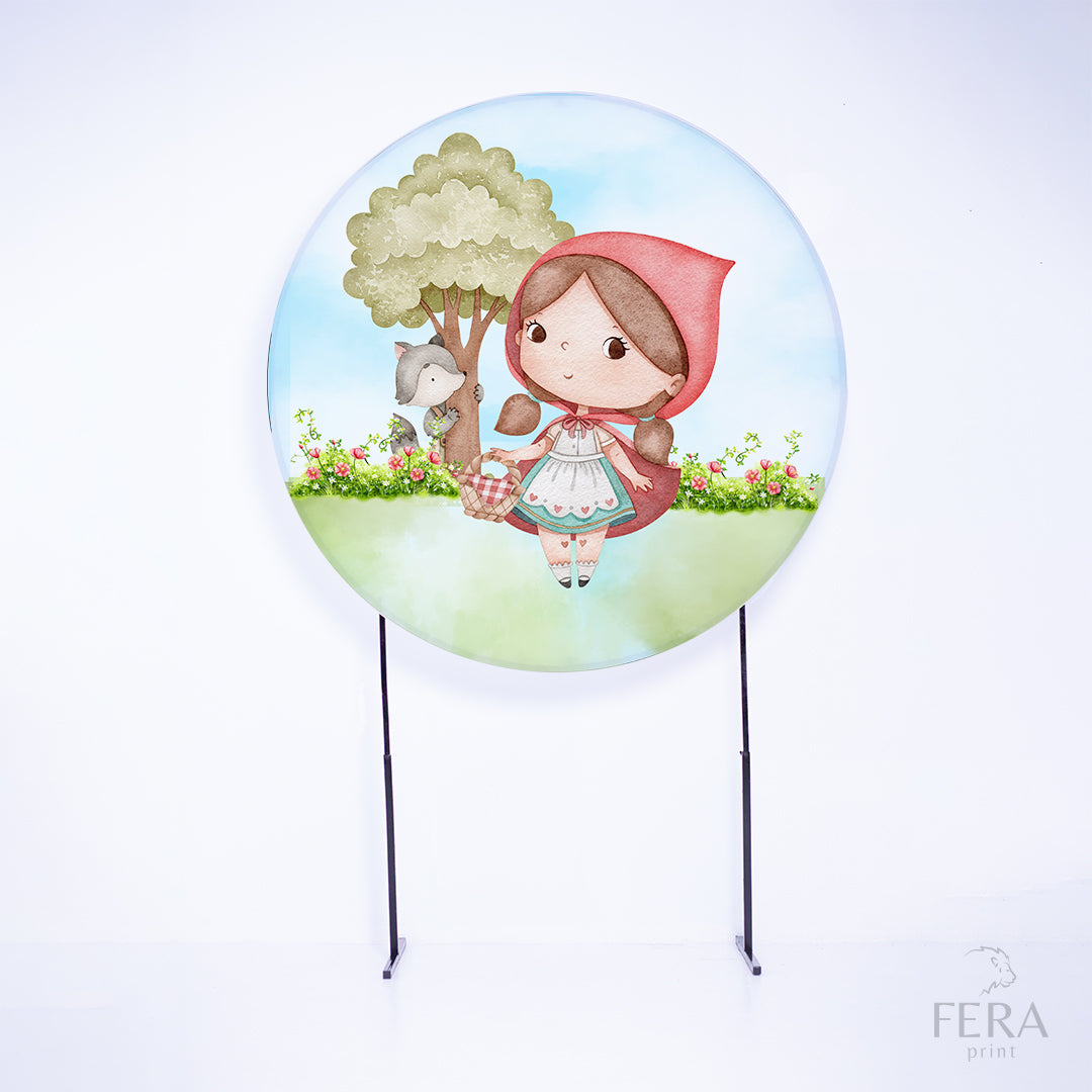 Painel Redondo Chapeuzinho Vermelho Sublimado