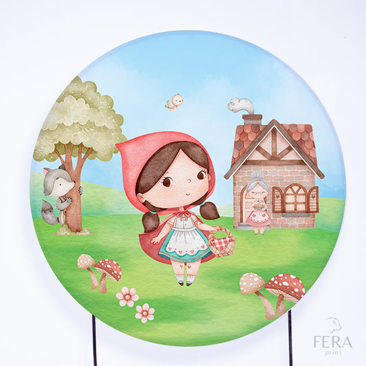 Painel Redondo Chapeuzinho Vermelho Sublimado