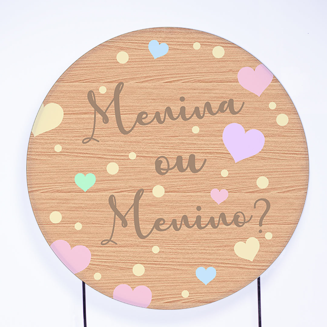 Painel Redondo Chá Revelação Sublimado