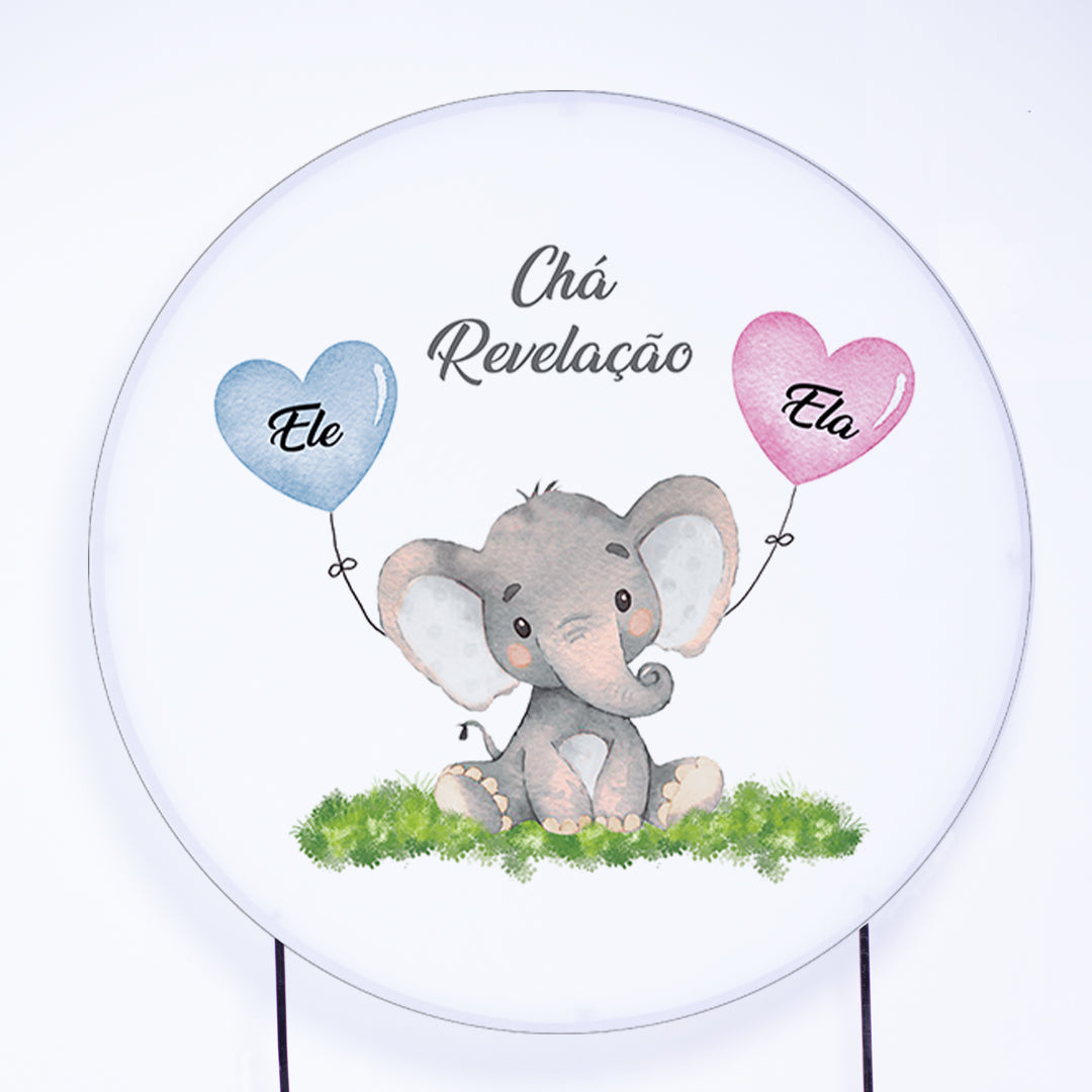 Painel Redondo Chá Revelação Sublimado