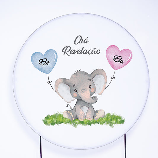 Painel Redondo Chá Revelação Sublimado