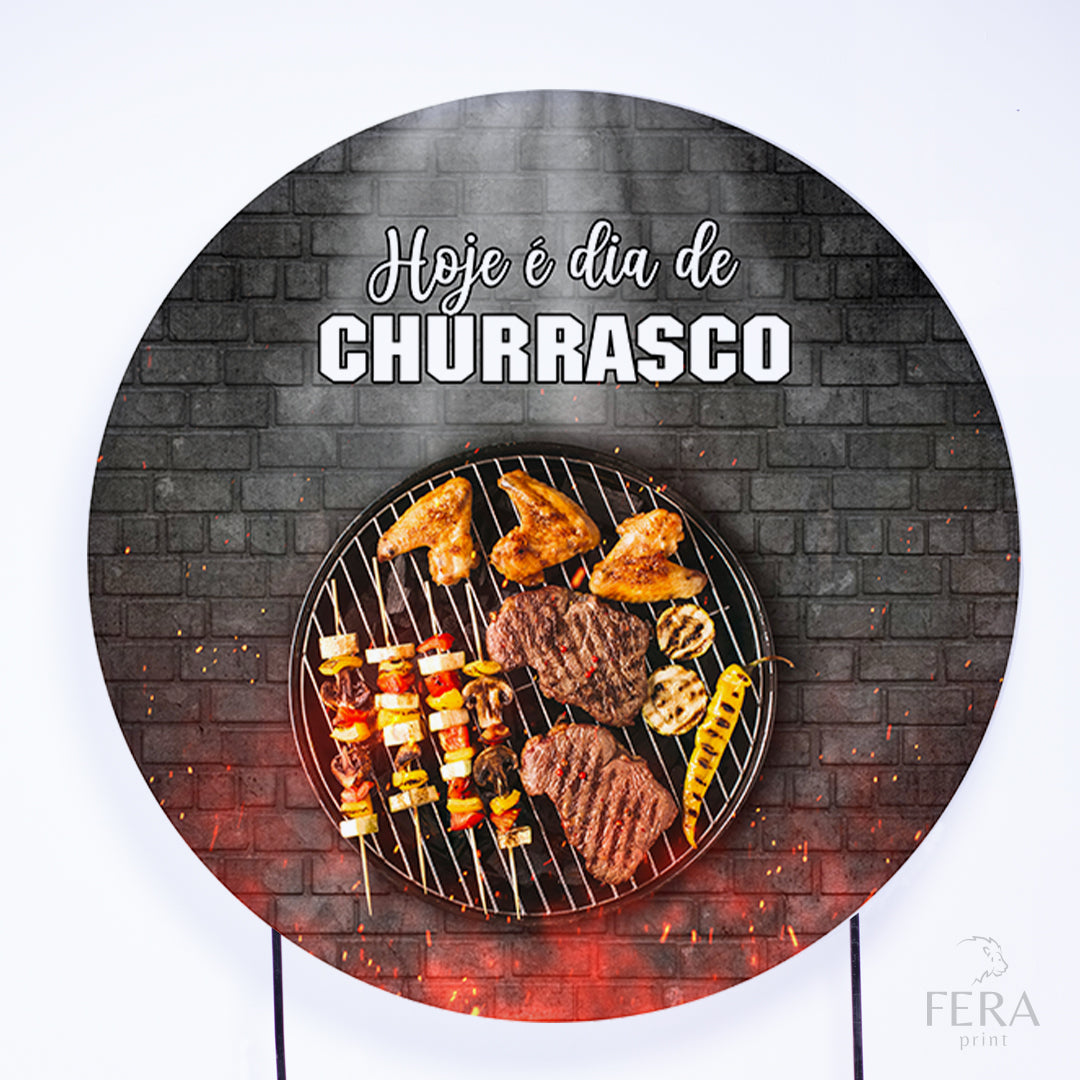 Painel Redondo Churrasco Sublimado