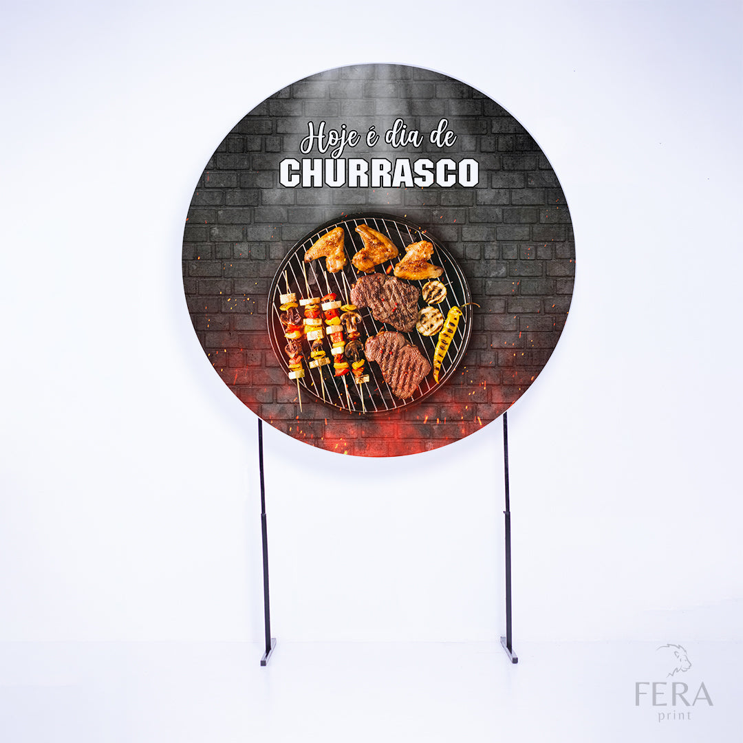 Painel Redondo Churrasco Sublimado