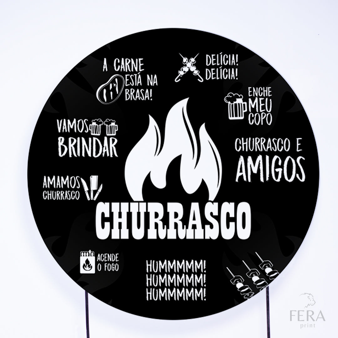 Painel Redondo Churrasco Sublimado