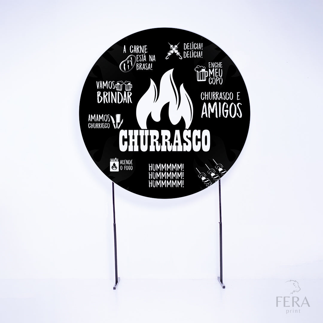 Painel Redondo Churrasco Sublimado