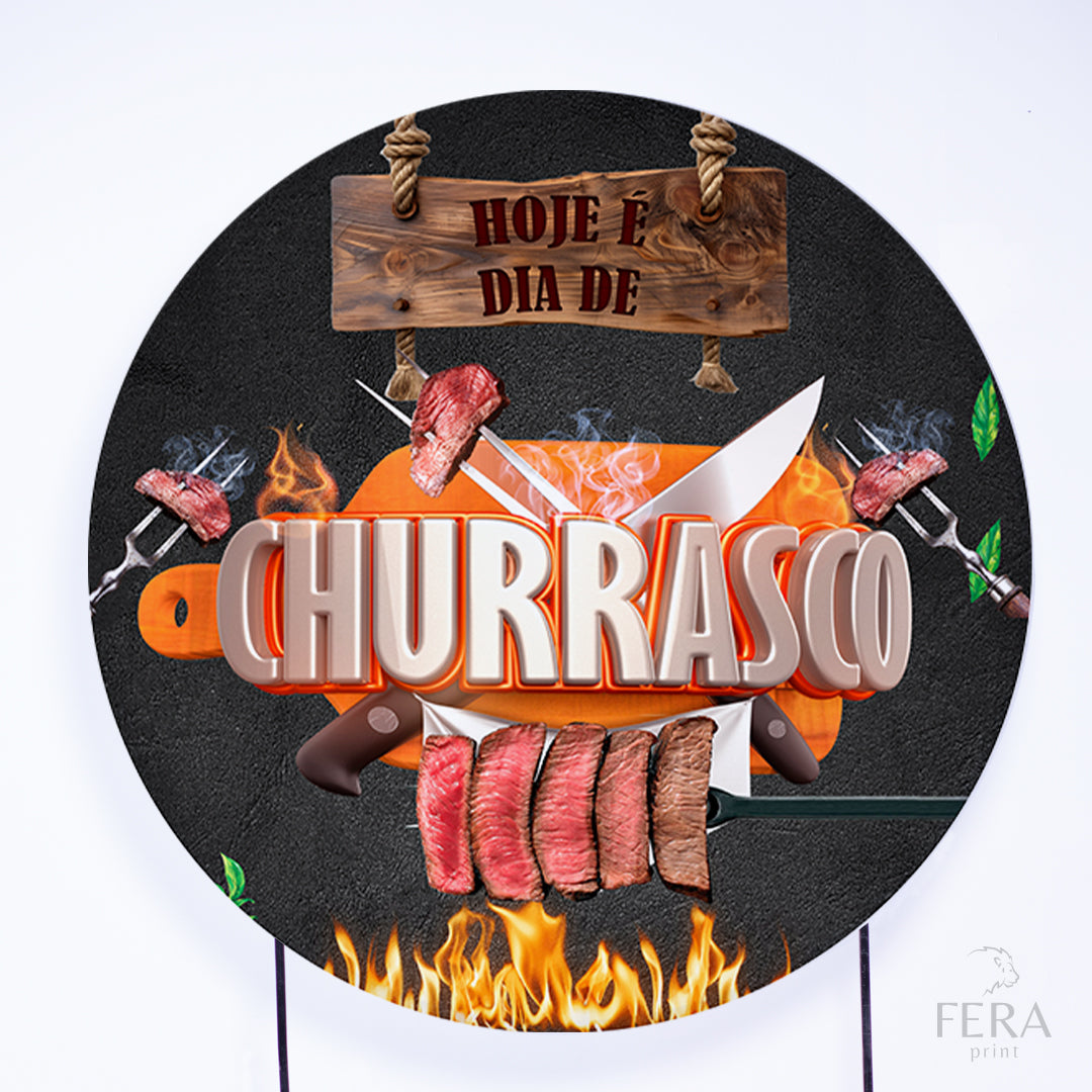 Painel Redondo Churrasco Sublimado