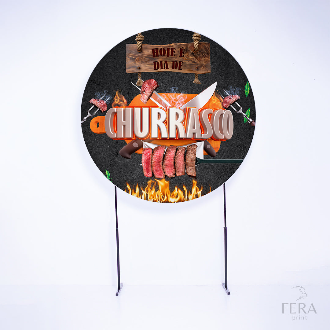 Painel Redondo Churrasco Sublimado