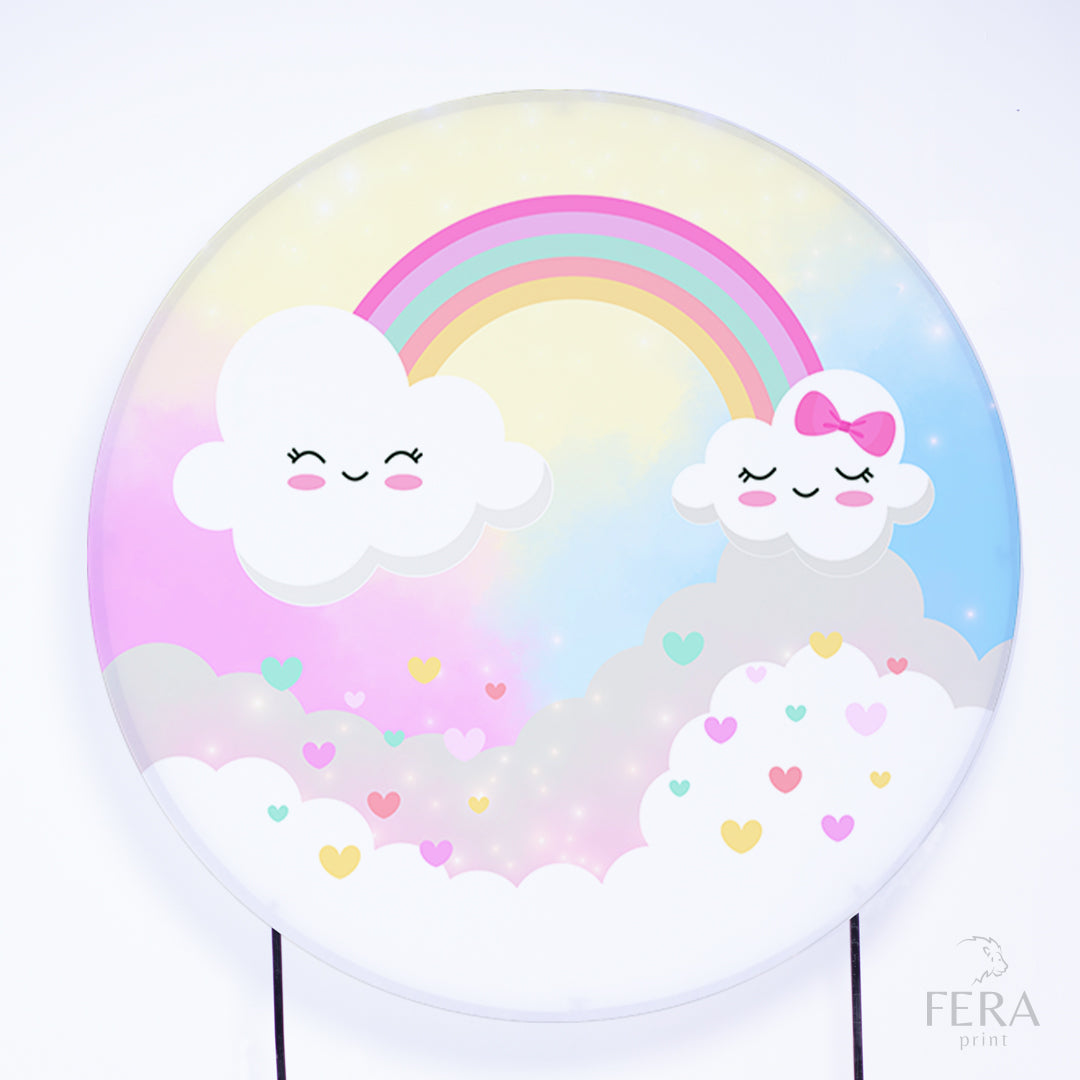 Painel Redondo Chuva de Amor Sublimado