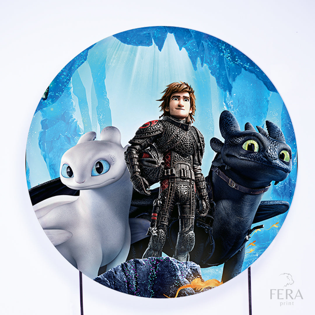 Painel Redondo Dragão Banguela Sublimado