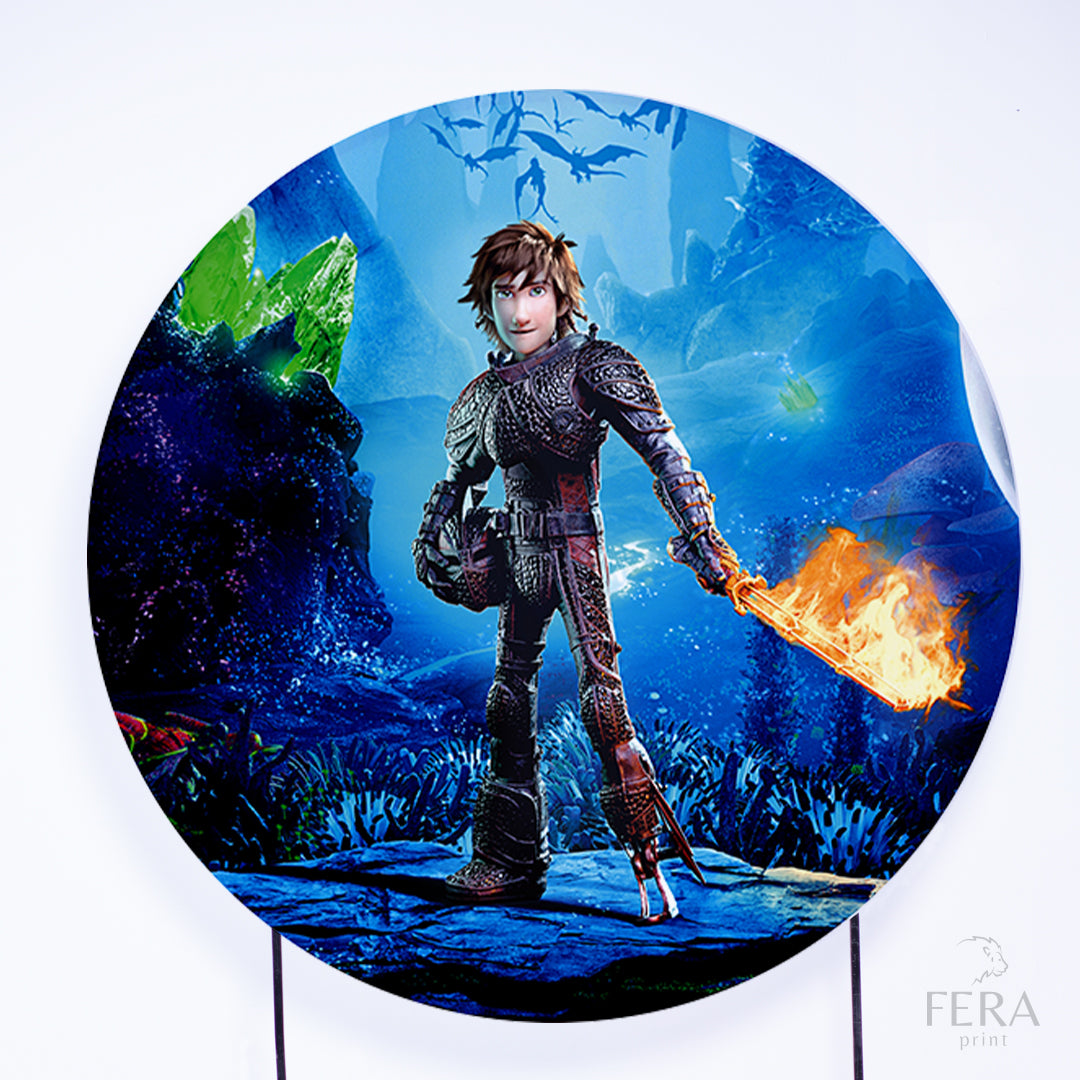 Painel Redondo Dragão Banguela Sublimado