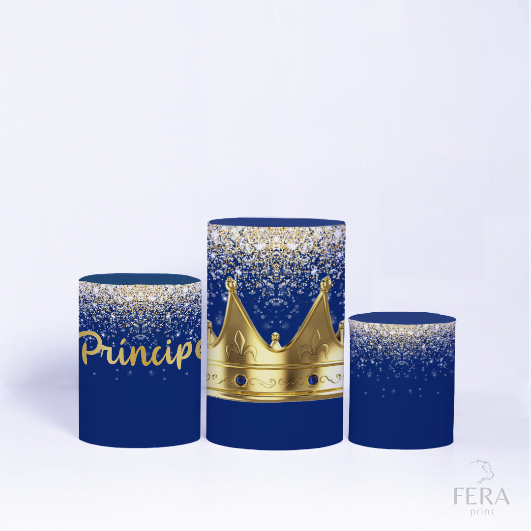 Kit Capa Cilindros + Capa Painel Príncipe Azul e Dourado Sublimado