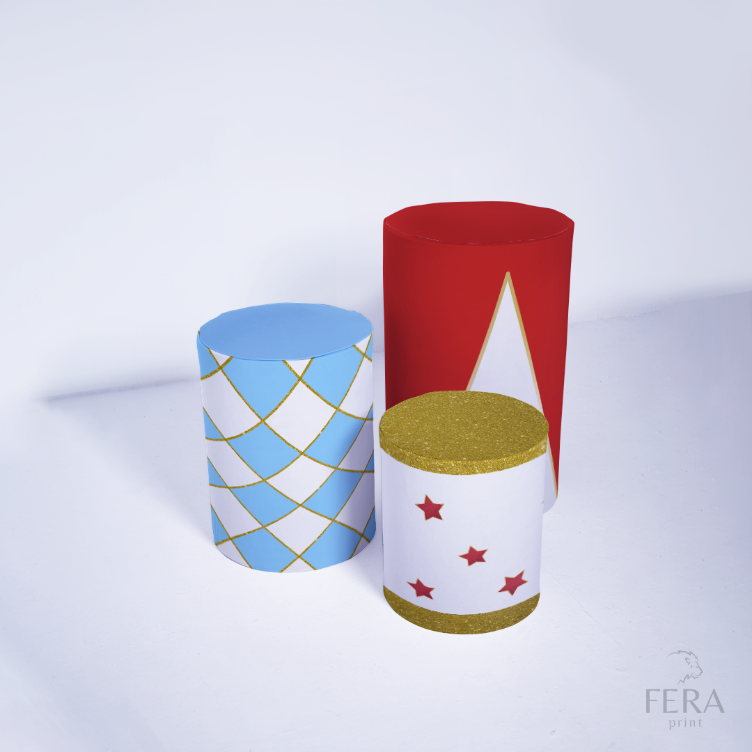 Kit Capa Cilindros + Capa Painel Circo Azul Sublimado