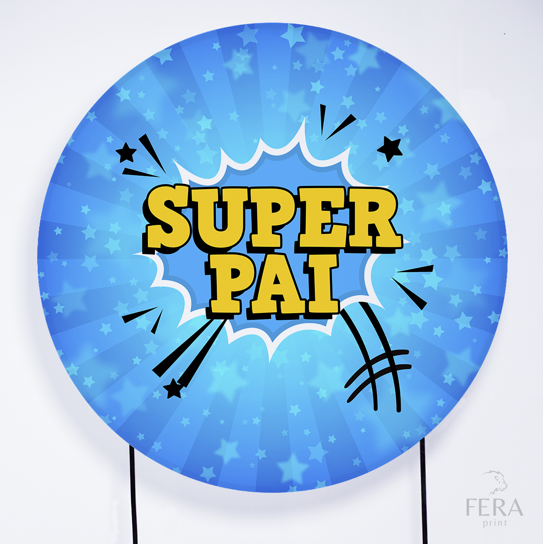 Painel Redondo Dia Dos Pais Gravata Sublimado