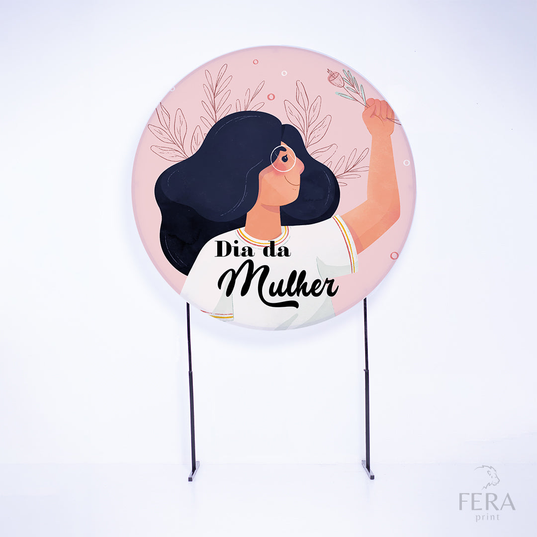 Painel Redondo Dia da Mulher Sublimado