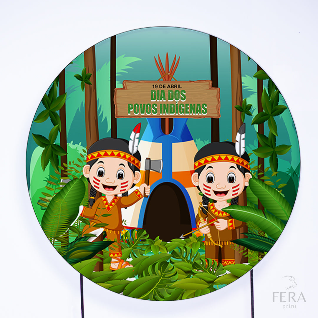 Painel Redondo Dia dos Povos Indígenas Sublimado